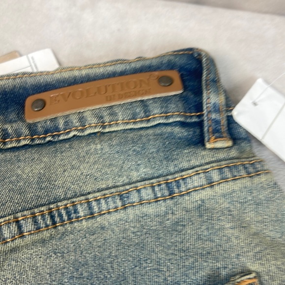Evolution In Design Denim Jeans Slim Distressed 36” waist, 32” length, stretchy - Picture 8 of 12